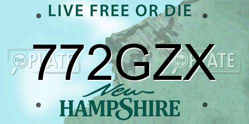 772GZX New Hampshire License Plate