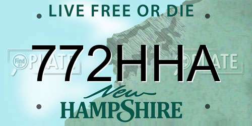 772HHA New Hampshire License Plate