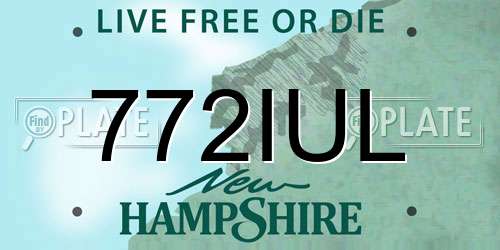 772IUL New Hampshire License Plate