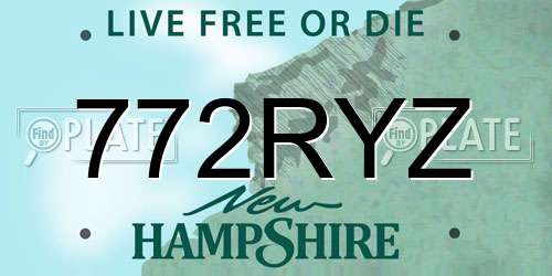 772RYZ New Hampshire License Plate