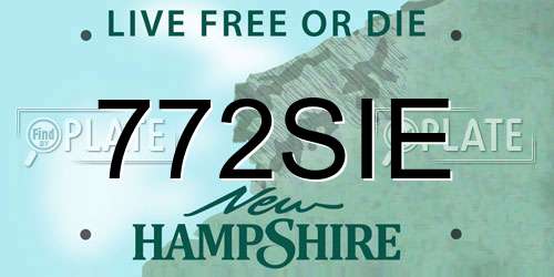 772SIE New Hampshire License Plate