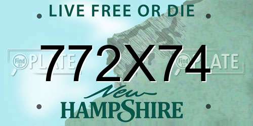 772X74 New Hampshire License Plate