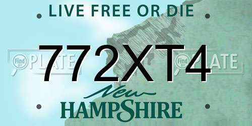 772XT4 New Hampshire License Plate