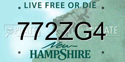 772ZG4 New Hampshire License Plate