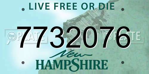 7732076 New Hampshire License Plate