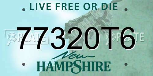 77320T6 New Hampshire License Plate