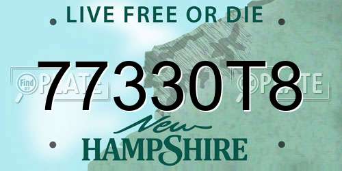 77330T8 New Hampshire License Plate