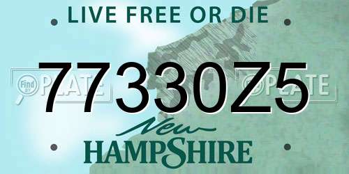 77330Z5 New Hampshire License Plate
