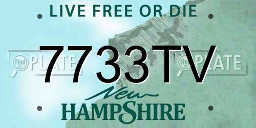 7733TV New Hampshire License Plate