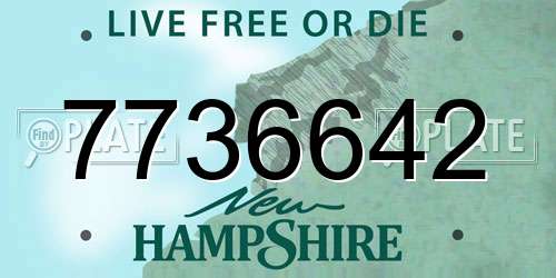 7736642 New Hampshire License Plate