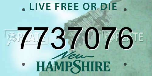 7737076 New Hampshire License Plate