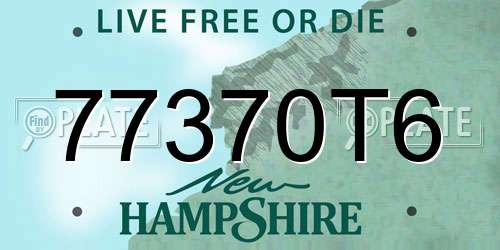 77370T6 New Hampshire License Plate
