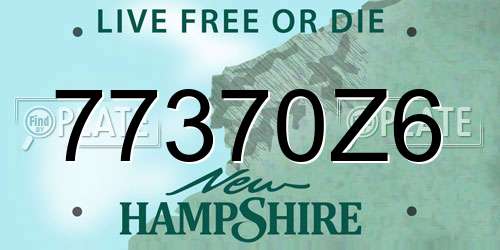 77370Z6 New Hampshire License Plate