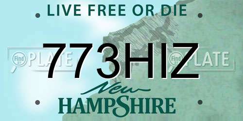 773HIZ New Hampshire License Plate