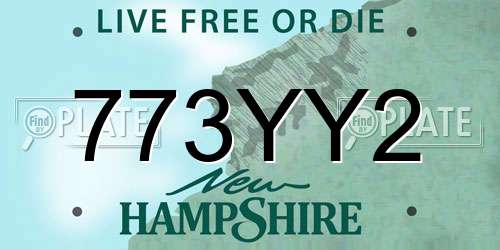 773YY2 New Hampshire License Plate