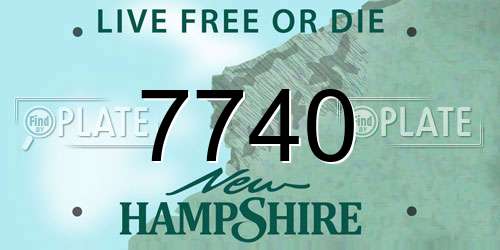 7740 New Hampshire License Plate