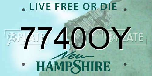 7740OY New Hampshire License Plate