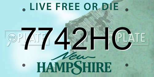 7742HC New Hampshire License Plate