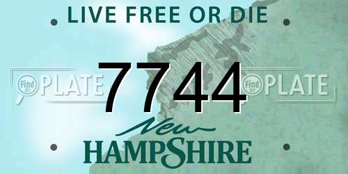 7744 New Hampshire License Plate
