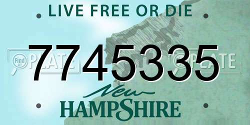 7745335 New Hampshire License Plate