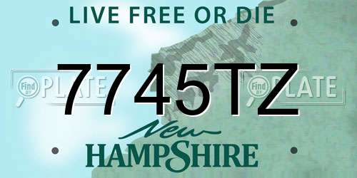 7745TZ New Hampshire License Plate