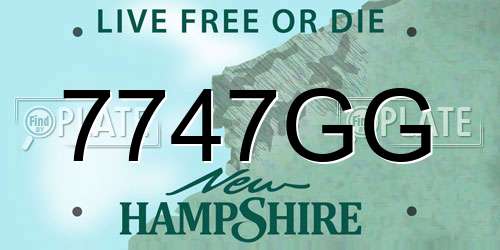 7747GG New Hampshire License Plate