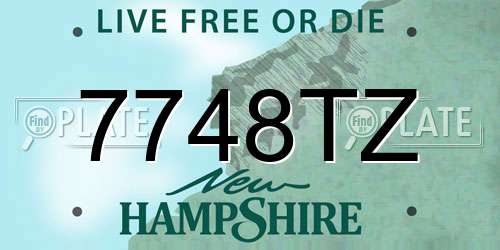 7748TZ New Hampshire License Plate