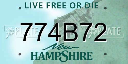 774B72 New Hampshire License Plate