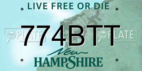 774BTT New Hampshire License Plate