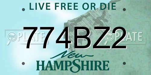 774BZ2 New Hampshire License Plate