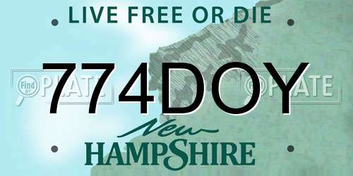 774DOY New Hampshire License Plate