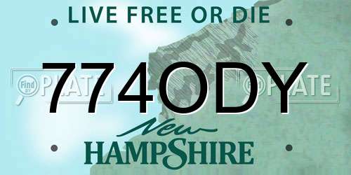 774ODY New Hampshire License Plate