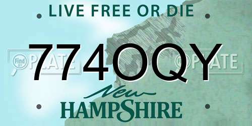 774OQY New Hampshire License Plate