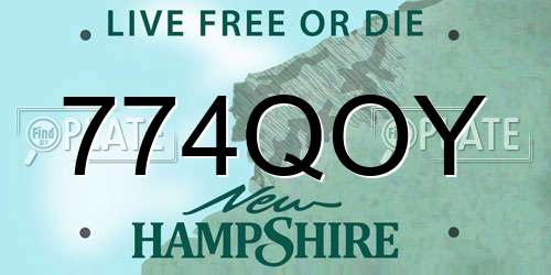 774QOY New Hampshire License Plate
