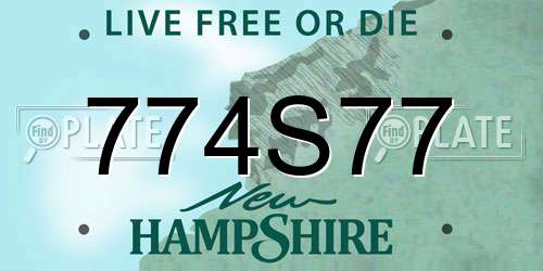 774S77 New Hampshire License Plate