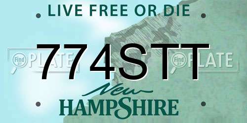 774STT New Hampshire License Plate