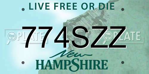 774SZZ New Hampshire License Plate