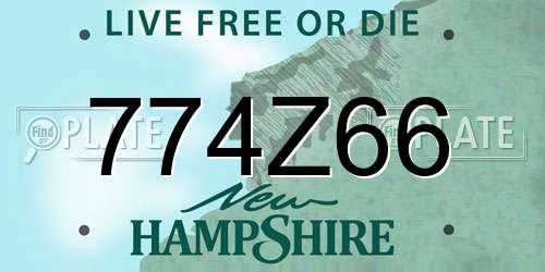 774Z66 New Hampshire License Plate