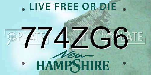 774ZG6 New Hampshire License Plate