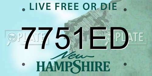7751ED New Hampshire License Plate