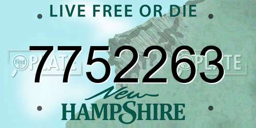 7752263 New Hampshire License Plate