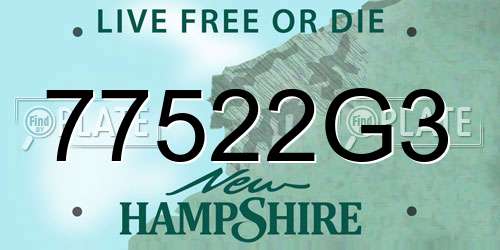77522G3 New Hampshire License Plate