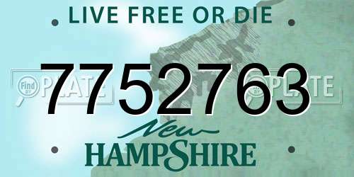 7752763 New Hampshire License Plate
