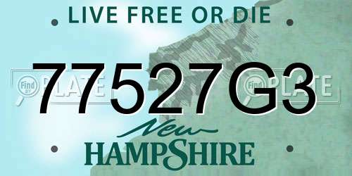 77527G3 New Hampshire License Plate