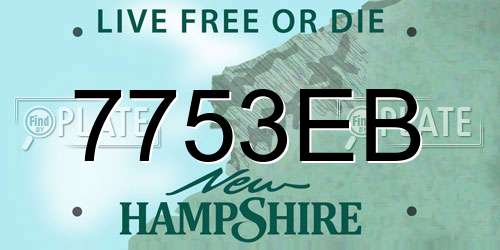 7753EB New Hampshire License Plate