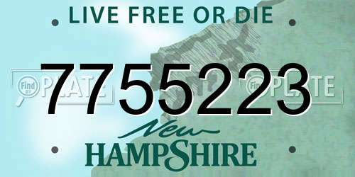 7755223 New Hampshire License Plate