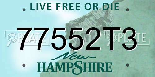 77552T3 New Hampshire License Plate