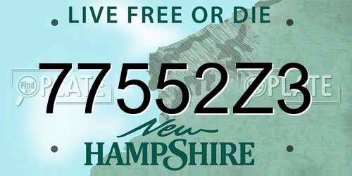 77552Z3 New Hampshire License Plate
