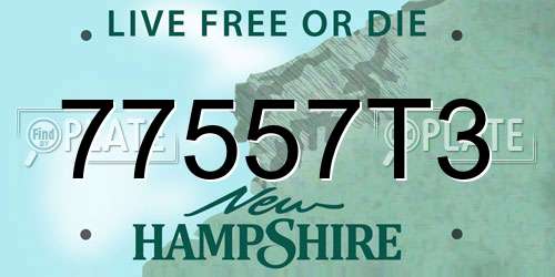 77557T3 New Hampshire License Plate