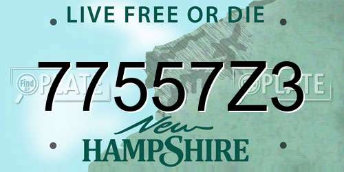 77557Z3 New Hampshire License Plate